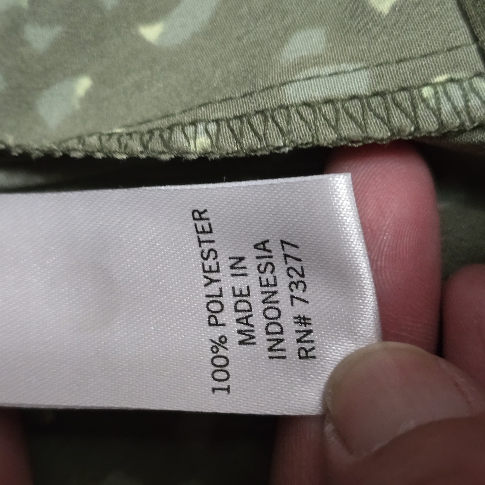 Evri Olive Specled Pattern Button Front Blouse Si… - image 6